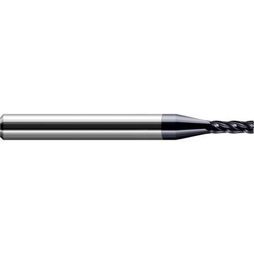 Miniature End Mills - Stub & Standard - 0.1406″ (9/64″) Cutter Diameter × 0.0200″ Radius × 0.4250″ Length of Cut Carbide Corner Radius End Mill, 4 Flutes, AlTiN Coated